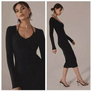 Anthropologie Favorite Daughter Black Sweater Dress M Medium